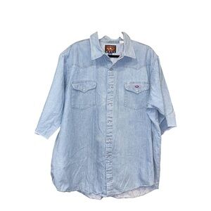 Painted Mesa Denim Western Snap Shirt Light Wash Big & Tall 3X ARK